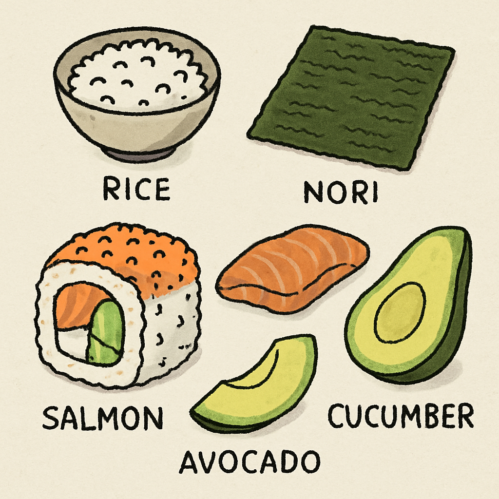 Uramaki Roll Ingredients