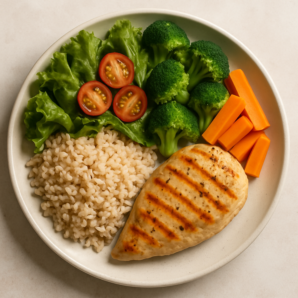 Healthy lunch plate with balanced food