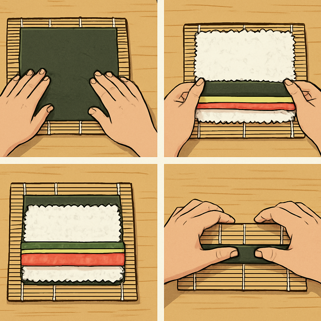 Sushi rolling process