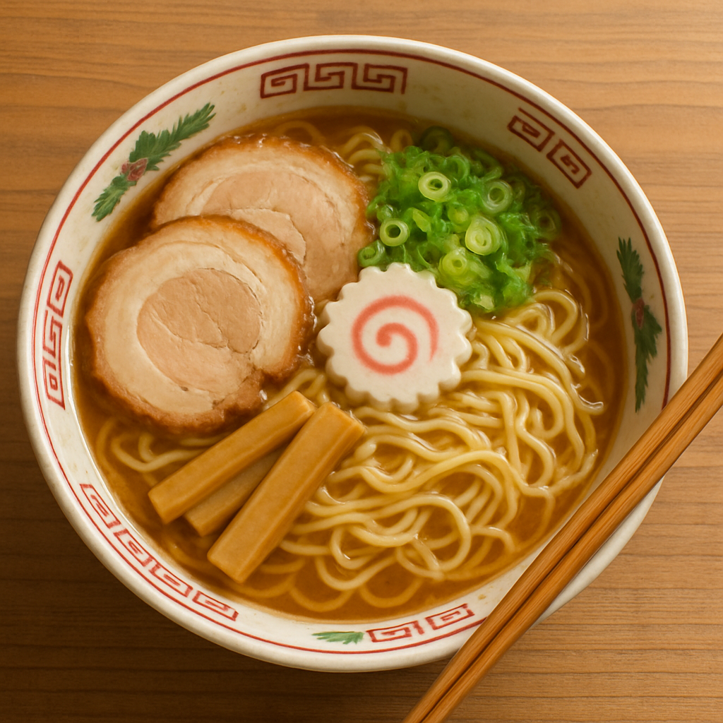 Traditional Japanese ramen bowl