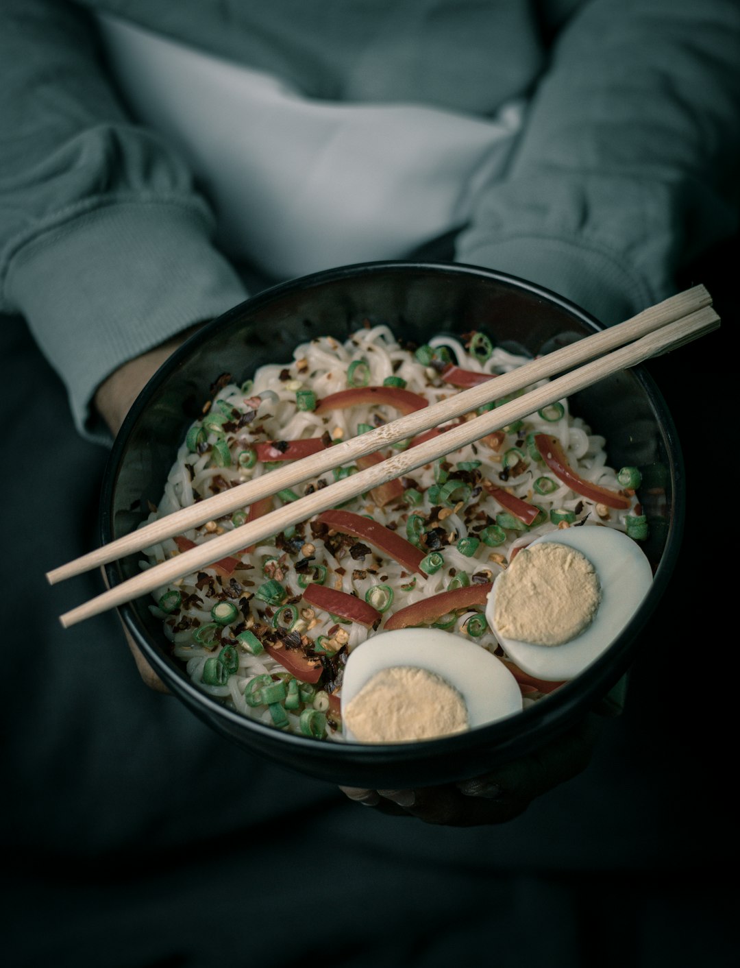 Miso mushroom ramen with buckwheat noodles